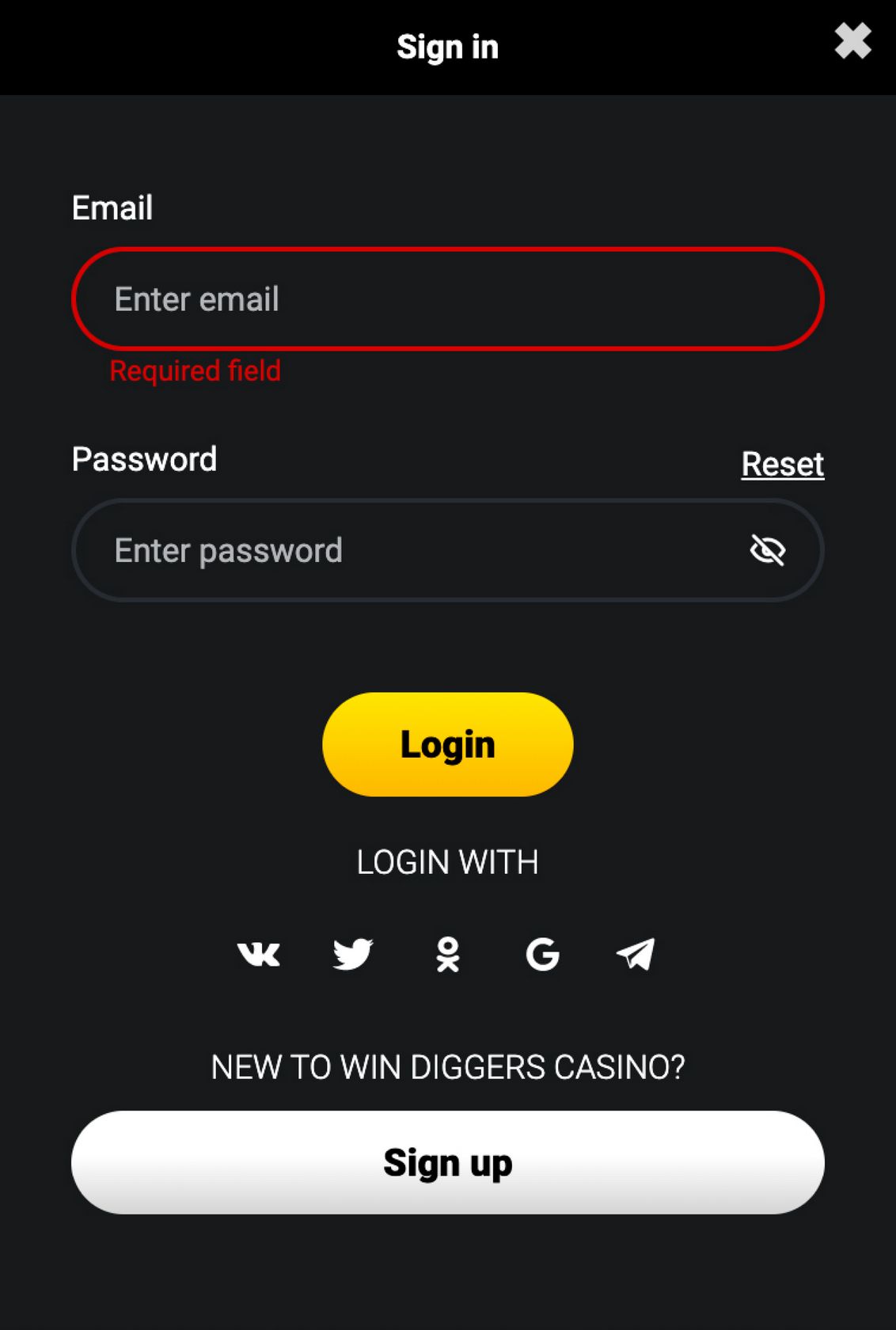 Win Diggers Online Casino Review